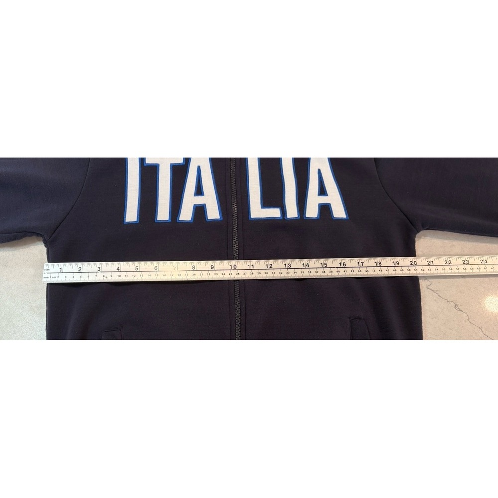 VTG Y2K CHIP Italia Full Zip Hoodie Navy Blue Fleece Italy Soccer Jacket Mens XL - Picture 9 of 12